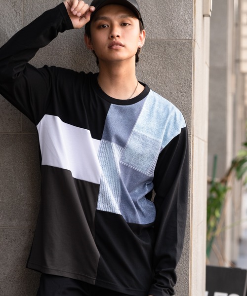 Blue Standard （ブルースタンダード）の「【BLUE STANDARD/ブルースタンダード】ZEROSTZEROSTAIN ゼロステイン 汗染みの目立ちにくいTシャツ UVカット　撥水性　汚れが付きにくい カラーステッチ 切り替えデザインロンT（Tシャツ/カットソー・メンズ・ホワイト/チャコールグレー/ホワイト系その他/その他/ブラック/ブラック系その他/オリーブ/ダークブルー/ブルー系その他・MEDIUM/LARGE/X-LARGE）」の3枚目の写真