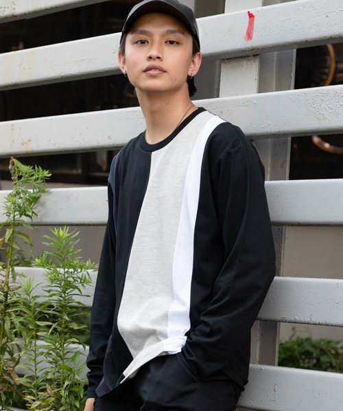 Blue Standard （ブルースタンダード）の「【BLUE STANDARD/ブルースタンダード】ZEROSTZEROSTAIN ゼロステイン 汗染みの目立ちにくいTシャツ UVカット　撥水性　汚れが付きにくい カラーステッチ 切り替えデザインロンT（Tシャツ/カットソー・メンズ・ホワイト/チャコールグレー/ホワイト系その他/その他/ブラック/ブラック系その他/オリーブ/ダークブルー/ブルー系その他・MEDIUM/LARGE/X-LARGE）」の22枚目の写真