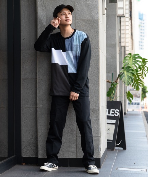 Blue Standard （ブルースタンダード）の「【BLUE STANDARD/ブルースタンダード】ZEROSTZEROSTAIN ゼロステイン 汗染みの目立ちにくいTシャツ UVカット　撥水性　汚れが付きにくい カラーステッチ 切り替えデザインロンT（Tシャツ/カットソー・メンズ・ホワイト/チャコールグレー/ホワイト系その他/その他/ブラック/ブラック系その他/オリーブ/ダークブルー/ブルー系その他・MEDIUM/LARGE/X-LARGE）」の18枚目の写真