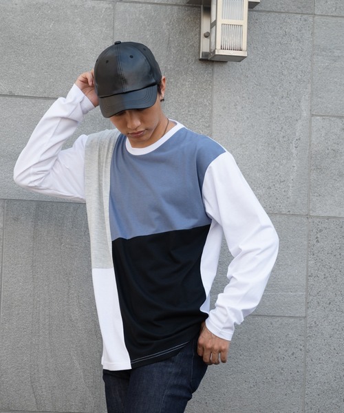 Blue Standard （ブルースタンダード）の「【BLUE STANDARD/ブルースタンダード】ZEROSTZEROSTAIN ゼロステイン 汗染みの目立ちにくいTシャツ UVカット　撥水性　汚れが付きにくい カラーステッチ 切り替えデザインロンT（Tシャツ/カットソー・メンズ・ホワイト/チャコールグレー/ホワイト系その他/その他/ブラック/ブラック系その他/オリーブ/ダークブルー/ブルー系その他・MEDIUM/LARGE/X-LARGE）」の16枚目の写真