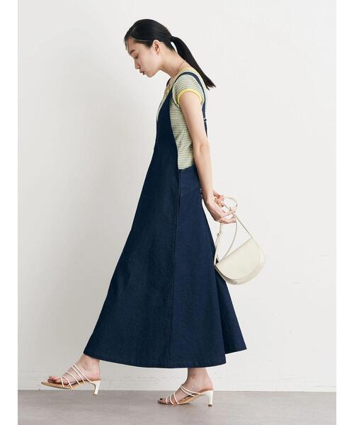 earth music&ecology（アースミュージックアンドエコロジー）の「デニムジャンスカ（ジャンパースカート・レディース・ホワイト/インディゴブルー・FREE）」の18枚目の写真