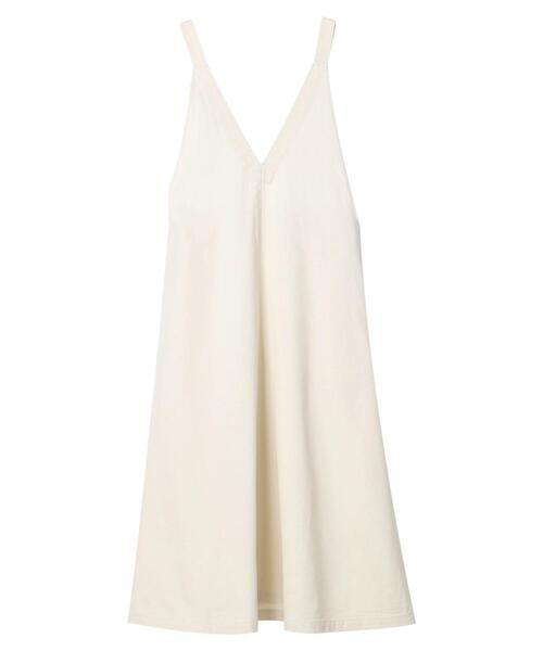 earth music&ecology（アースミュージックアンドエコロジー）の「デニムジャンスカ（ジャンパースカート・レディース・ホワイト/インディゴブルー・FREE）」の21枚目の写真