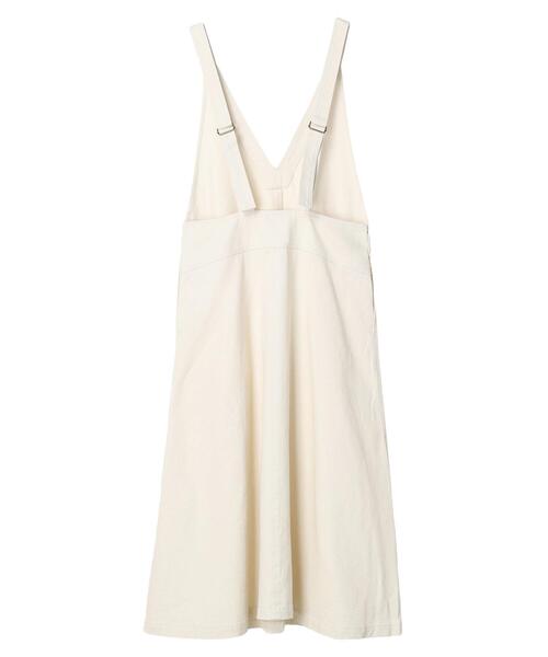 earth music&ecology（アースミュージックアンドエコロジー）の「デニムジャンスカ（ジャンパースカート・レディース・ホワイト/インディゴブルー・FREE）」の7枚目の写真