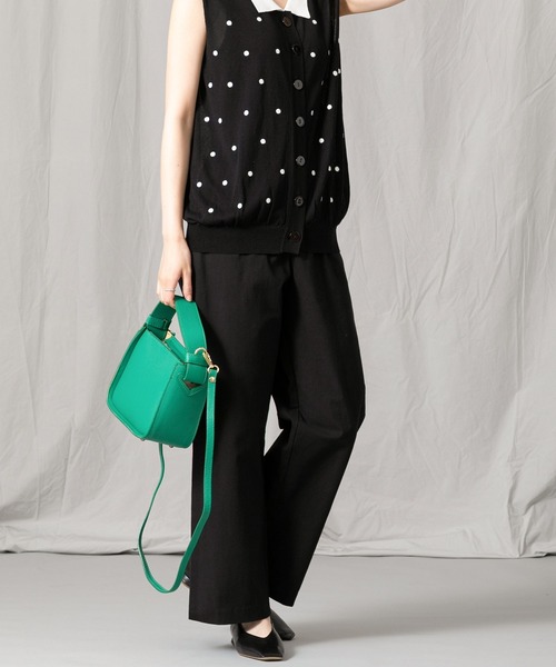 Gready Brilliant（グレディブリリアン）の「Ｃストレッチワイドパンツ（その他パンツ・レディース・ブラック/オフホワイト/ピンク・FREE）」の3枚目の写真