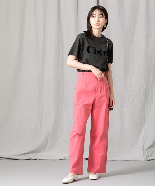 Gready Brilliant（グレディブリリアン）の「Ｃストレッチワイドパンツ（その他パンツ・レディース・ブラック/オフホワイト/ピンク・FREE）」の9枚目の写真