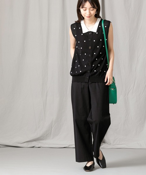 Gready Brilliant（グレディブリリアン）の「Ｃストレッチワイドパンツ（その他パンツ・レディース・ブラック/オフホワイト/ピンク・FREE）」の10枚目の写真