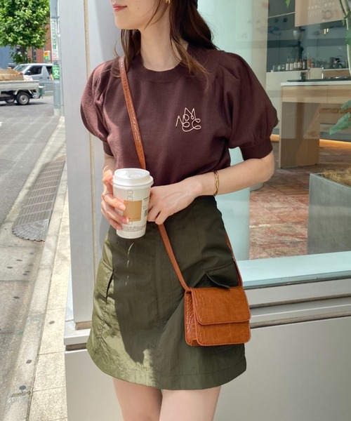 one after another NICE CLAUP（ワンアフターアナザーナイスクラップ）の「【2022AWアイテム】マイクロクロコミニバッグ（ショルダーバッグ・レディース・キャメル/ダークブラウン/レッド・FREE）」の18枚目の写真