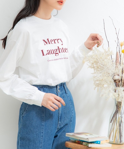 Honeys(ハニーズ)の「ロゴTシャツ(Tシャツ/カットソー・レディース・レッド/ホワイト×レッド/ホワイト/ブラック/グリーン/杢グレー・L/S/M)」の3枚目の写真