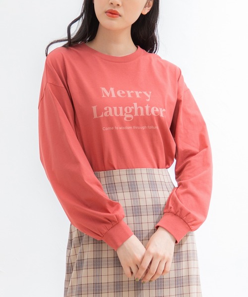 Honeys(ハニーズ)の「ロゴTシャツ(Tシャツ/カットソー・レディース・レッド/ホワイト×レッド/ホワイト/ブラック/グリーン/杢グレー・L/S/M)」の1枚目の写真