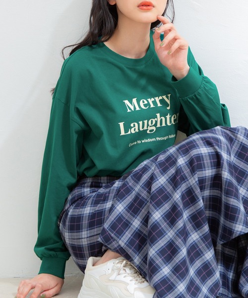 Honeys(ハニーズ)の「ロゴTシャツ(Tシャツ/カットソー・レディース・レッド/ホワイト×レッド/ホワイト/ブラック/グリーン/杢グレー・L/S/M)」の6枚目の写真