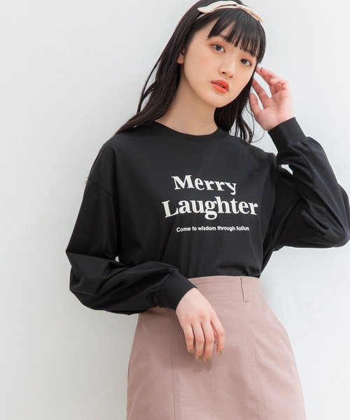 Honeys(ハニーズ)の「ロゴTシャツ(Tシャツ/カットソー・レディース・レッド/ホワイト×レッド/ホワイト/ブラック/グリーン/杢グレー・L/S/M)」の4枚目の写真