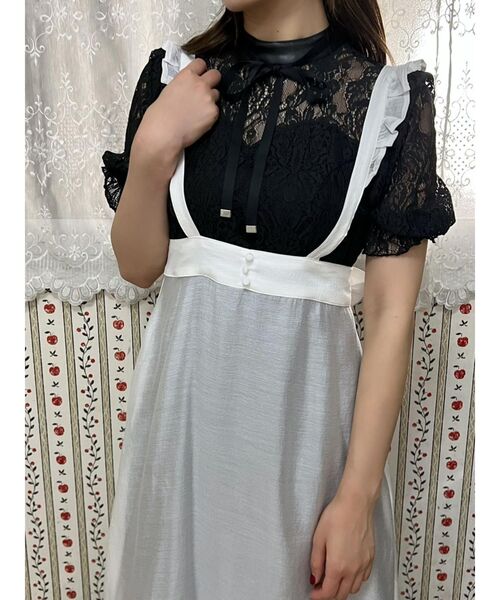 EATME（イートミー）の「メイドライクレースワンピース（ワンピース・レディース・オフホワイト/ブラック/バーガンディー・SMALL/MEDIUM）」の5枚目の写真