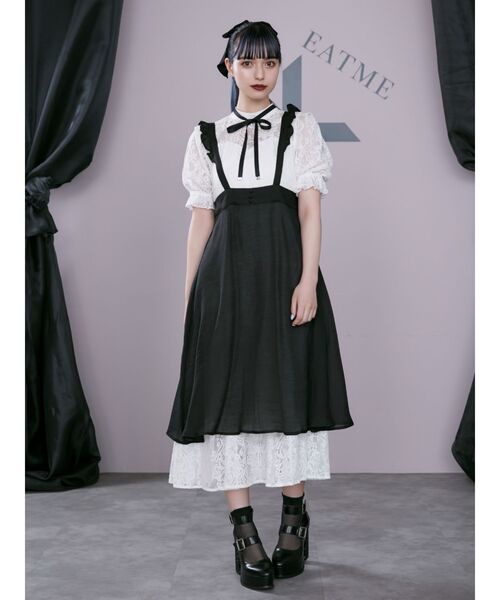 EATME（イートミー）の「メイドライクレースワンピース（ワンピース・レディース・オフホワイト/ブラック/バーガンディー・SMALL/MEDIUM）」の10枚目の写真