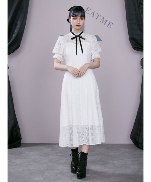 EATME（イートミー）の「メイドライクレースワンピース（ワンピース・レディース・オフホワイト/ブラック/バーガンディー・SMALL/MEDIUM）」の17枚目の写真