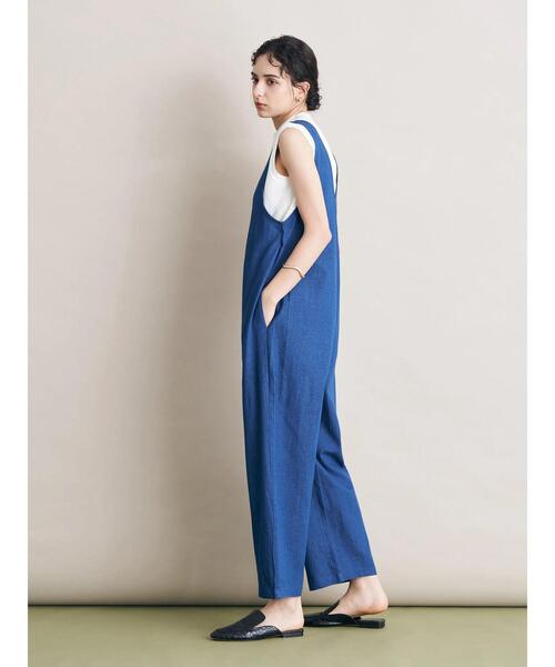 koe（コエ）の「フロントジップオーバーオール＊（サロペット/オーバーオール・レディース・ブルー/ネイビー・M）」の4枚目の写真