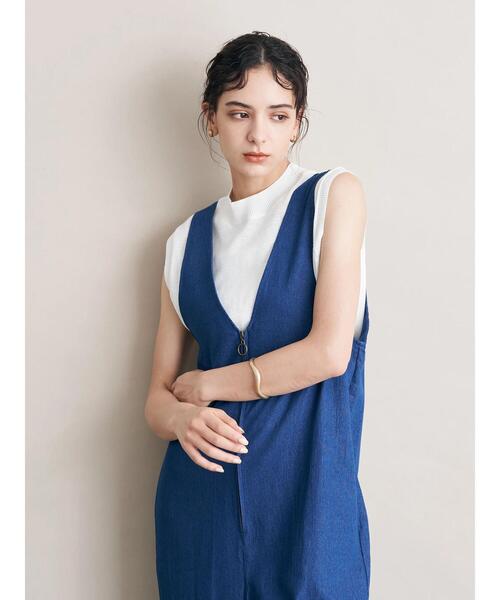 koe（コエ）の「フロントジップオーバーオール＊（サロペット/オーバーオール・レディース・ブルー/ネイビー・M）」の6枚目の写真