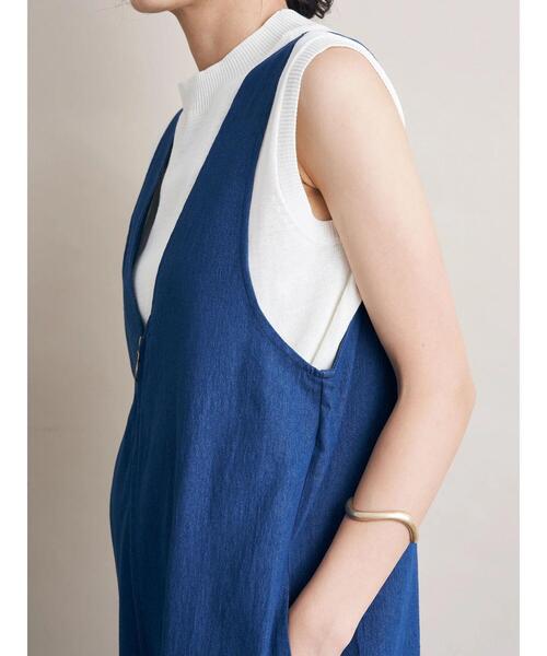 koe（コエ）の「フロントジップオーバーオール＊（サロペット/オーバーオール・レディース・ブルー/ネイビー・M）」の12枚目の写真