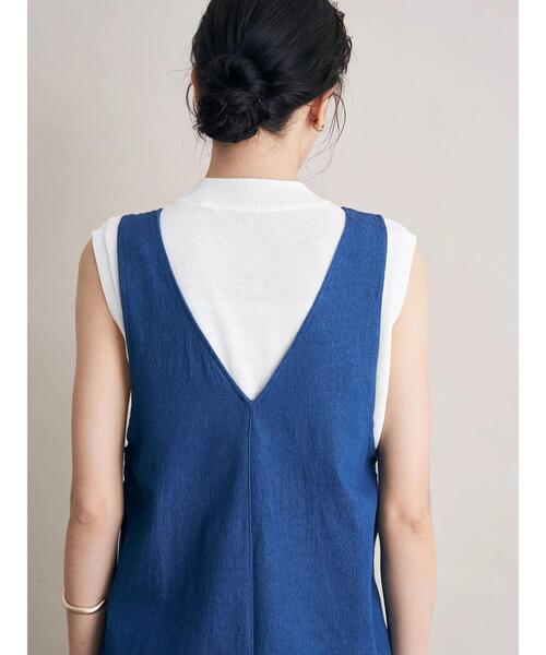 koe（コエ）の「フロントジップオーバーオール＊（サロペット/オーバーオール・レディース・ブルー/ネイビー・M）」の9枚目の写真