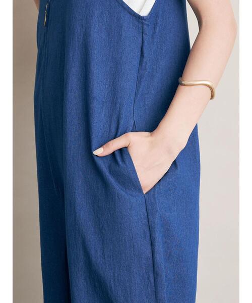 koe（コエ）の「フロントジップオーバーオール＊（サロペット/オーバーオール・レディース・ブルー/ネイビー・M）」の11枚目の写真