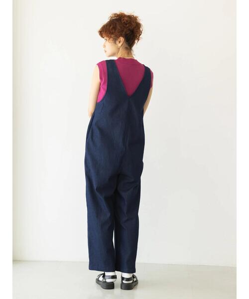 koe（コエ）の「フロントジップオーバーオール＊（サロペット/オーバーオール・レディース・ブルー/ネイビー・M）」の7枚目の写真