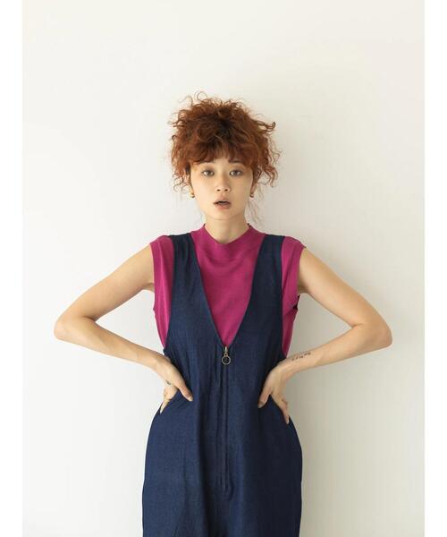 koe（コエ）の「フロントジップオーバーオール＊（サロペット/オーバーオール・レディース・ブルー/ネイビー・M）」の17枚目の写真