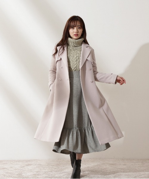 PROPORTION BODY DRESSING（プロポーションボディドレッシング）の「【美人百花11月号タイアップ 休井美郷さん着用商品】ウールトレンチコート / 1212252004（トレンチコート・レディース・パープル/ベージュ系その他/ボルドー/ブラウン・MEDIUM/SMALL）」の18枚目の写真