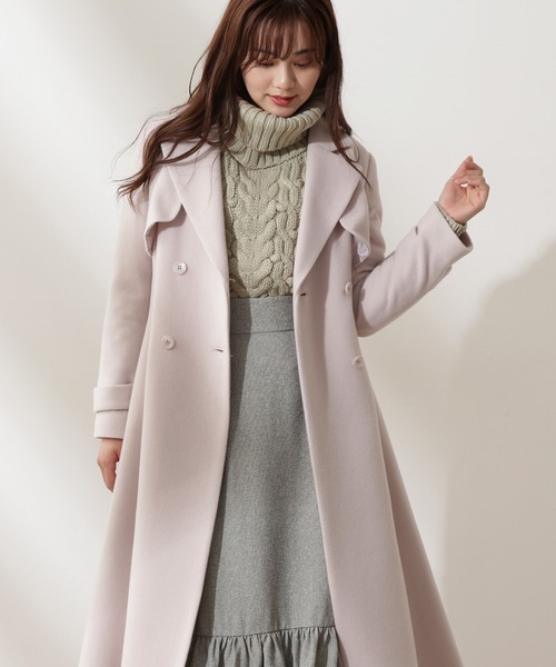 PROPORTION BODY DRESSING（プロポーションボディドレッシング）の「【美人百花11月号タイアップ 休井美郷さん着用商品】ウールトレンチコート / 1212252004（トレンチコート・レディース・パープル/ベージュ系その他/ボルドー/ブラウン・MEDIUM/SMALL）」の19枚目の写真