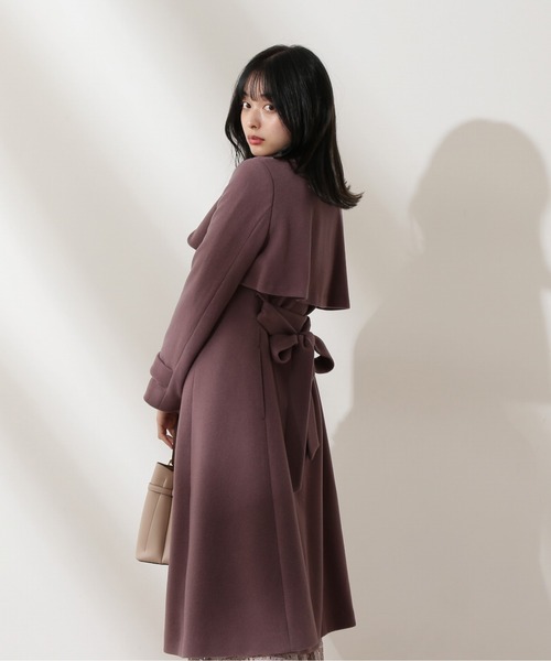 PROPORTION BODY DRESSING（プロポーションボディドレッシング）の「【美人百花11月号タイアップ 休井美郷さん着用商品】ウールトレンチコート / 1212252004（トレンチコート・レディース・パープル/ベージュ系その他/ボルドー/ブラウン・MEDIUM/SMALL）」の11枚目の写真