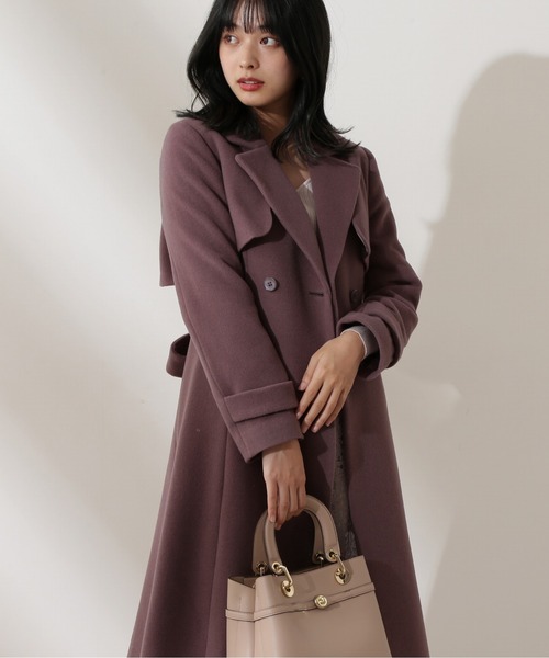PROPORTION BODY DRESSING（プロポーションボディドレッシング）の「【美人百花11月号タイアップ 休井美郷さん着用商品】ウールトレンチコート / 1212252004（トレンチコート・レディース・パープル/ベージュ系その他/ボルドー/ブラウン・MEDIUM/SMALL）」の12枚目の写真