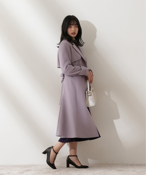 PROPORTION BODY DRESSING（プロポーションボディドレッシング）の「【美人百花11月号タイアップ 休井美郷さん着用商品】ウールトレンチコート / 1212252004（トレンチコート・レディース・パープル/ベージュ系その他/ボルドー/ブラウン・MEDIUM/SMALL）」の21枚目の写真