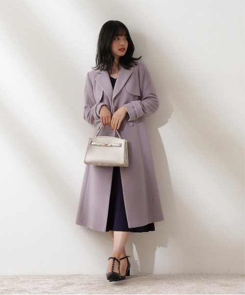 PROPORTION BODY DRESSING（プロポーションボディドレッシング）の「【美人百花11月号タイアップ 休井美郷さん着用商品】ウールトレンチコート / 1212252004（トレンチコート・レディース・パープル/ベージュ系その他/ボルドー/ブラウン・MEDIUM/SMALL）」の22枚目の写真