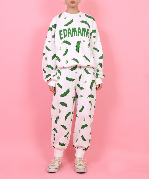 PUNYUS ミントグリーン スウェット PUNYUS（プニュズ）の「フード総柄スウェットパンツ（スウェット