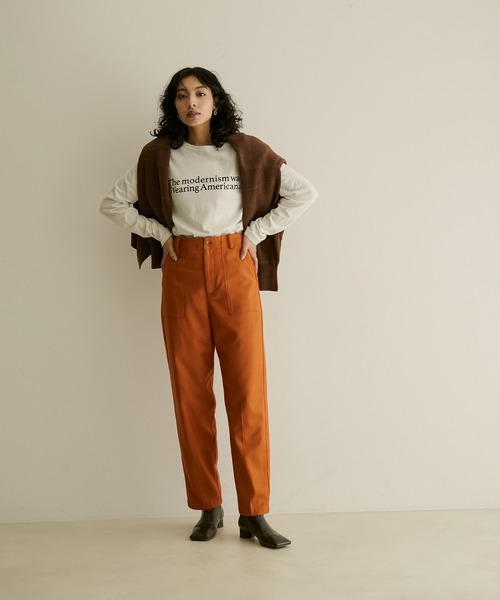 SALON adam et rope'（サロン アダム エ ロペ）の「Vネックリブカーディガン-CreamyCotton /クリーミーコットン-（カーディガン/ボレロ・レディース・ダークグリーン/ブラウン/モスグリーン/ブラック系その他/ホワイト系その他2/ピンク系その他2・FREE）」の10枚目の写真