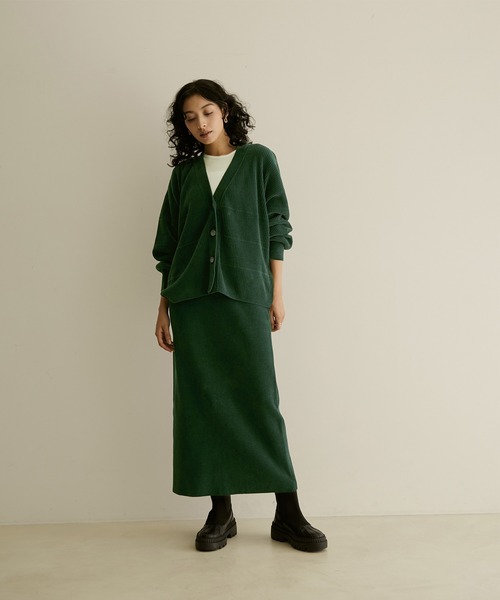 SALON adam et rope'（サロン アダム エ ロペ）の「Vネックリブカーディガン-CreamyCotton /クリーミーコットン-（カーディガン/ボレロ・レディース・ダークグリーン/ブラウン/モスグリーン/ブラック系その他/ホワイト系その他2/ピンク系その他2・FREE）」の11枚目の写真