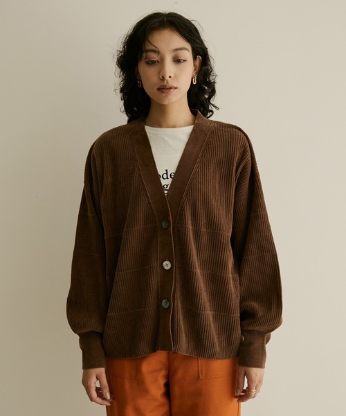 SALON adam et rope'（サロン アダム エ ロペ）の「Vネックリブカーディガン-CreamyCotton /クリーミーコットン-（カーディガン/ボレロ・レディース・ダークグリーン/ブラウン/モスグリーン/ブラック系その他/ホワイト系その他2/ピンク系その他2・FREE）」の17枚目の写真