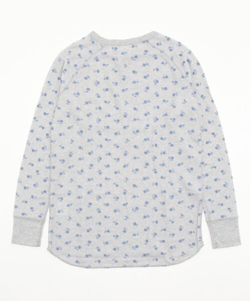 JEMORGAN（ジェーイーモーガン）の「【WEB限定】[JEMORGAN/ジェーイーモーガン] 花柄 ラグランスリーブサーマルロンT(ブルー)（Tシャツ/カットソー・レディース・ホワイト/グレー・F）」の3枚目の写真
