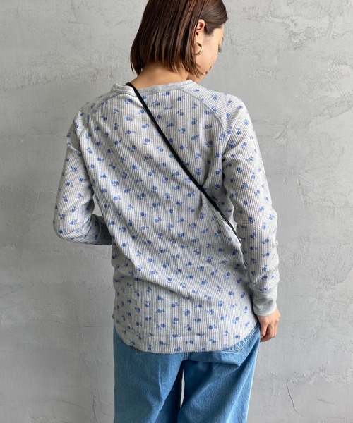 JEMORGAN（ジェーイーモーガン）の「【WEB限定】[JEMORGAN/ジェーイーモーガン] 花柄 ラグランスリーブサーマルロンT(ブルー)（Tシャツ/カットソー・レディース・ホワイト/グレー・F）」の21枚目の写真
