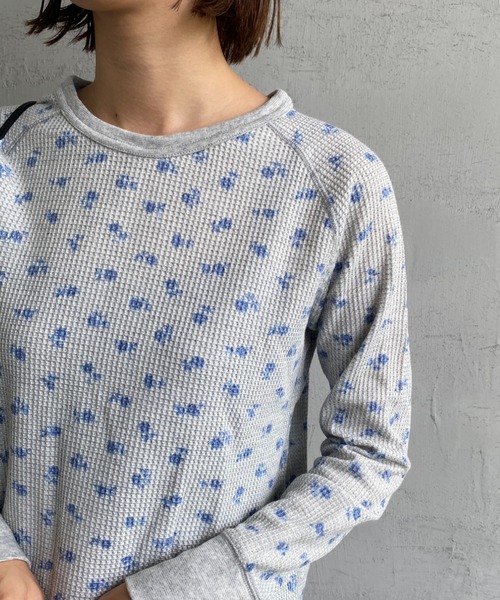 JEMORGAN（ジェーイーモーガン）の「【WEB限定】[JEMORGAN/ジェーイーモーガン] 花柄 ラグランスリーブサーマルロンT(ブルー)（Tシャツ/カットソー・レディース・ホワイト/グレー・F）」の22枚目の写真