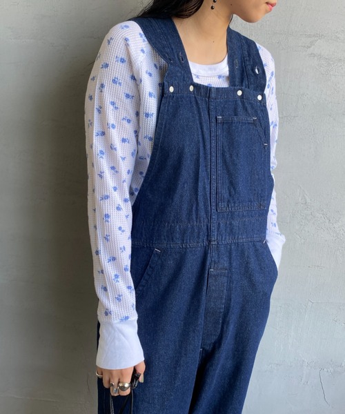 JEMORGAN（ジェーイーモーガン）の「【WEB限定】[JEMORGAN/ジェーイーモーガン] 花柄 ラグランスリーブサーマルロンT(ブルー)（Tシャツ/カットソー・レディース・ホワイト/グレー・F）」の8枚目の写真