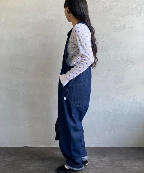 JEMORGAN（ジェーイーモーガン）の「【WEB限定】[JEMORGAN/ジェーイーモーガン] 花柄 ラグランスリーブサーマルロンT(ブルー)（Tシャツ/カットソー・レディース・ホワイト/グレー・F）」の12枚目の写真
