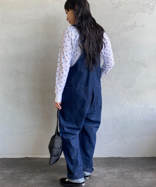 JEMORGAN（ジェーイーモーガン）の「【WEB限定】[JEMORGAN/ジェーイーモーガン] 花柄 ラグランスリーブサーマルロンT(ブルー)（Tシャツ/カットソー・レディース・ホワイト/グレー・F）」の13枚目の写真