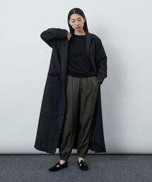 ロワズィール LOISIR ウールリネンヘリンボーンステンカラーコート ウールリネンヘリンボーンステンカラーコート｜BIGI online