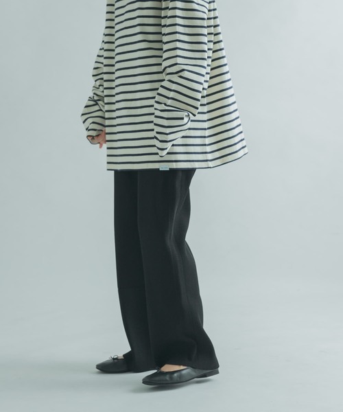 FORK&SPOON（フォークアンドスプーン）の「FORK&SPOON　リブニットパンツ（その他パンツ・レディース・アイボリー/グリーン/ブラック・2/1）」の4枚目の写真