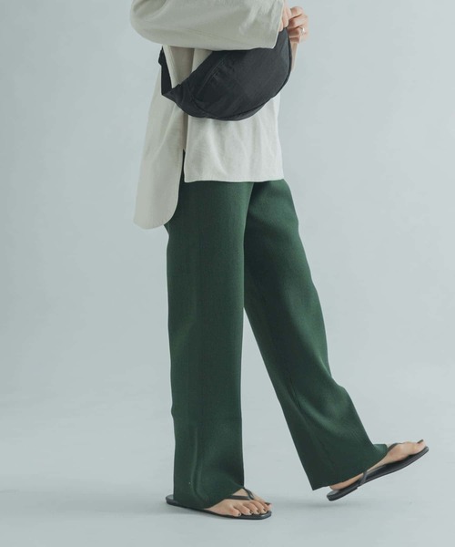 FORK&SPOON（フォークアンドスプーン）の「FORK&SPOON　リブニットパンツ（その他パンツ・レディース・アイボリー/グリーン/ブラック・2/1）」の13枚目の写真