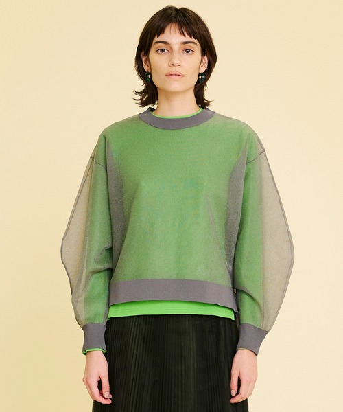 レイヤードカラーインナーニット ニット セーター Bleu Lanvin Women Bleu ランバンオンブルー のファッション En En