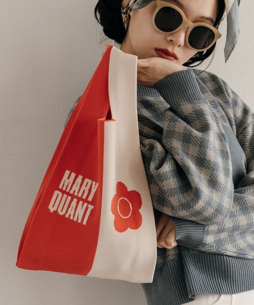 PUBLUX(パブリュクス)の「MARY QUANT/マリークヮント デイジーショッピングニットバッグ(トートバッグ・レディース・ブラック/オレンジ/グリーン/ラベンダー・フリ-)」の4枚目の写真