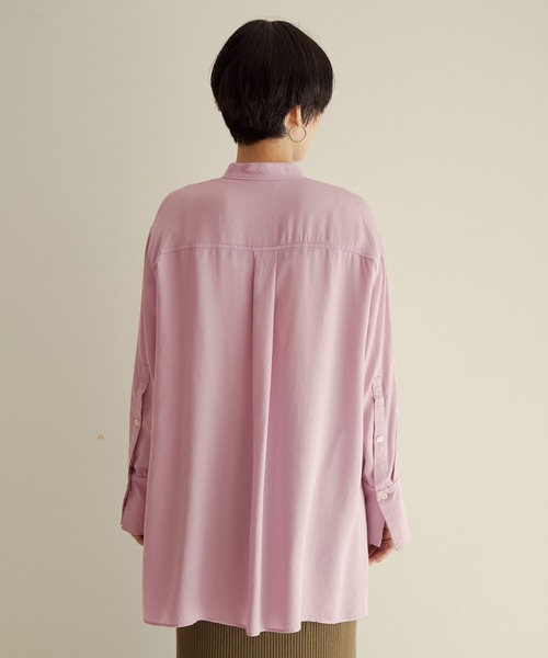 SALON adam et rope'（サロン アダム エ ロペ）の「オーバーダイスタンドカラーシャツ（シャツ/ブラウス・レディース・ブラック/ピンク/オフホワイト・FREE）」の16枚目の写真