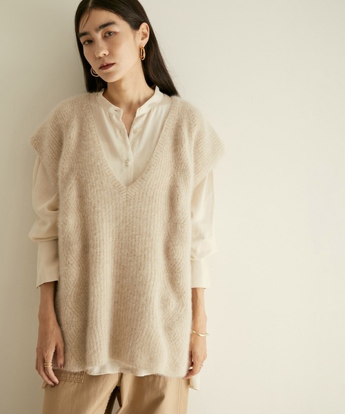 SALON adam et rope'（サロン アダム エ ロペ）の「オーバーダイスタンドカラーシャツ（シャツ/ブラウス・レディース・ブラック/ピンク/オフホワイト・FREE）」の19枚目の写真