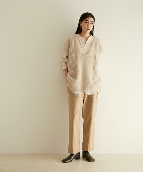 SALON adam et rope'（サロン アダム エ ロペ）の「オーバーダイスタンドカラーシャツ（シャツ/ブラウス・レディース・ブラック/ピンク/オフホワイト・FREE）」の21枚目の写真