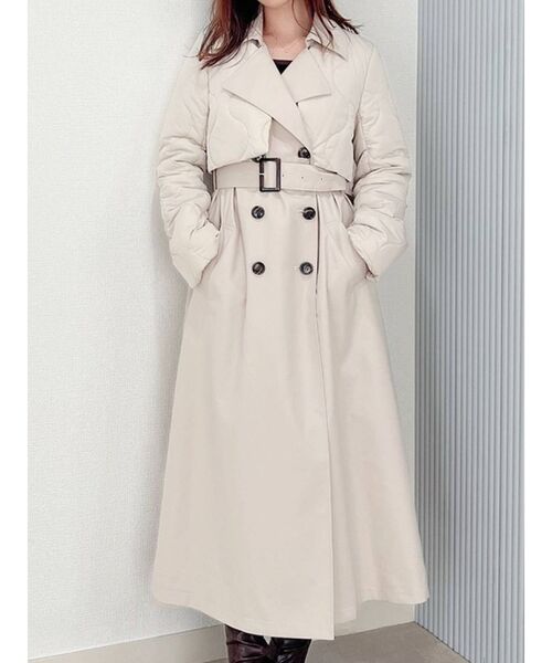 RESEXXY（リゼクシー）の「パフジャケットレイヤードコート（トレンチコート・レディース・アイボリー/ブラウン/ブラック・FREE）」の2枚目の写真